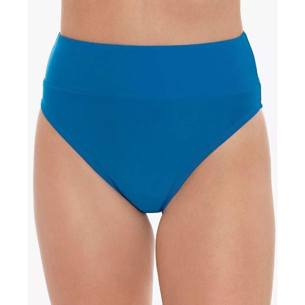Salt + Cove Juniors Size Medium Solid High-Waist Bikini Bottoms in Teal Blue 207